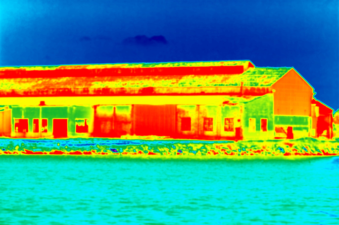 Building Heat Loss Thermal Image