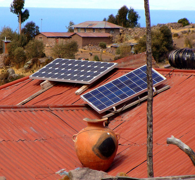 Solar Panels on Taquile Island 