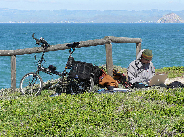 Bike Traveller With Folding Solar Panels