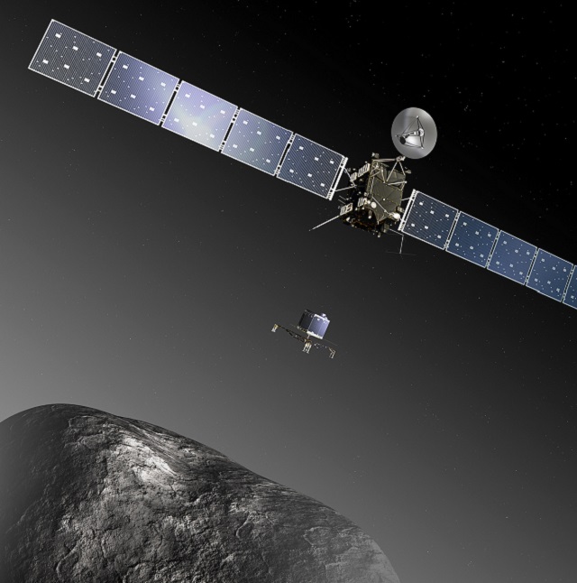 Rosetta landing Philae on Comet 67P-Churyumov-Gerasime